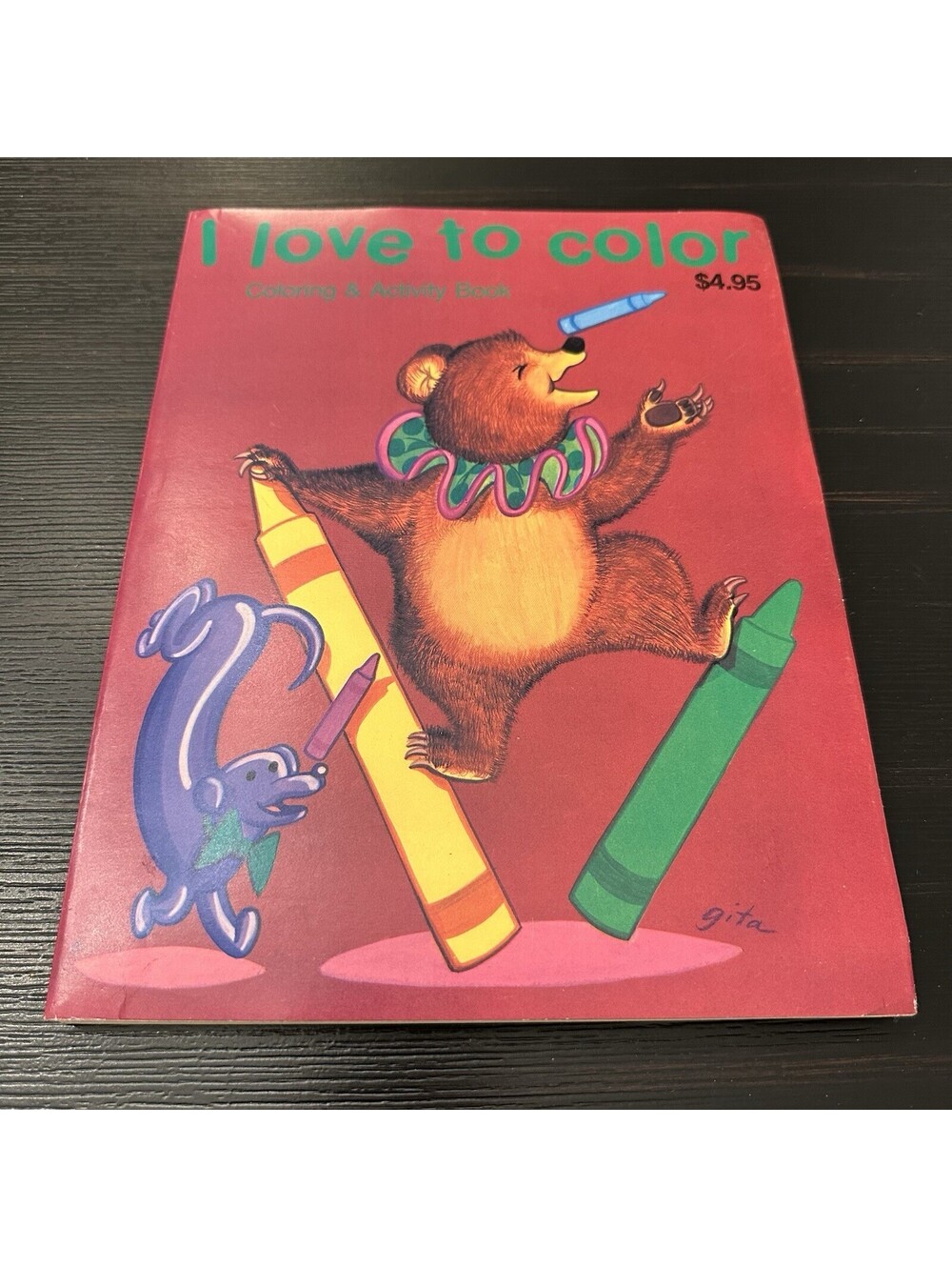 Vintage 1989 I Love To Color Bear Coloring & Activity Book NOS Landoll Inc